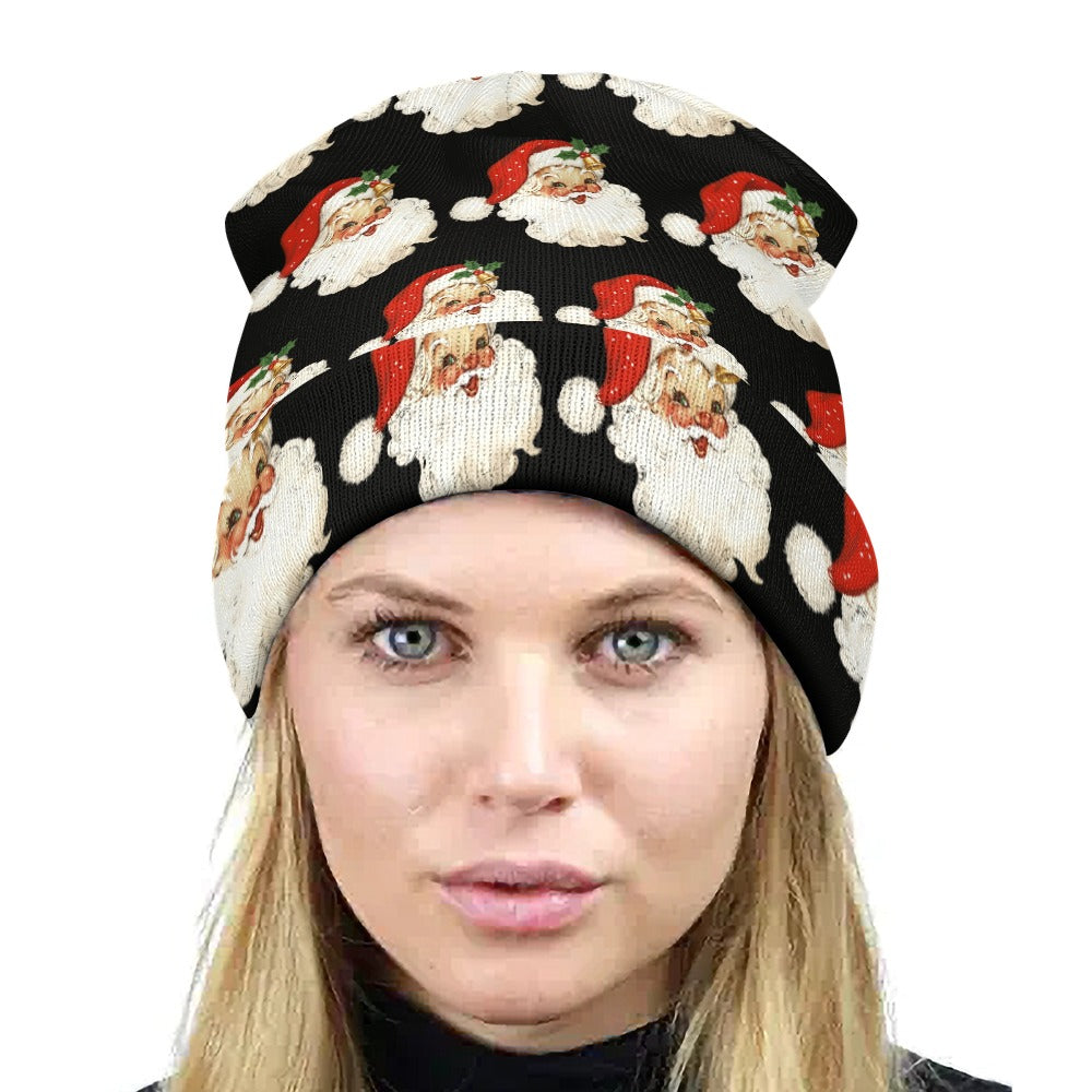 Santa Claus Christmas Full printed knitted hat