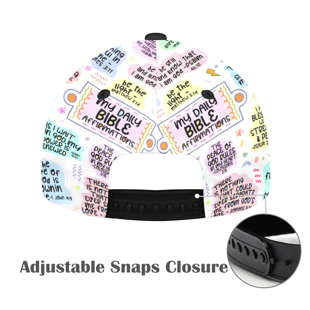 My Daily Bible Affirmations All Over Print Snapback Dad Cap – 7-Panel Chino Cotton Twill Hat