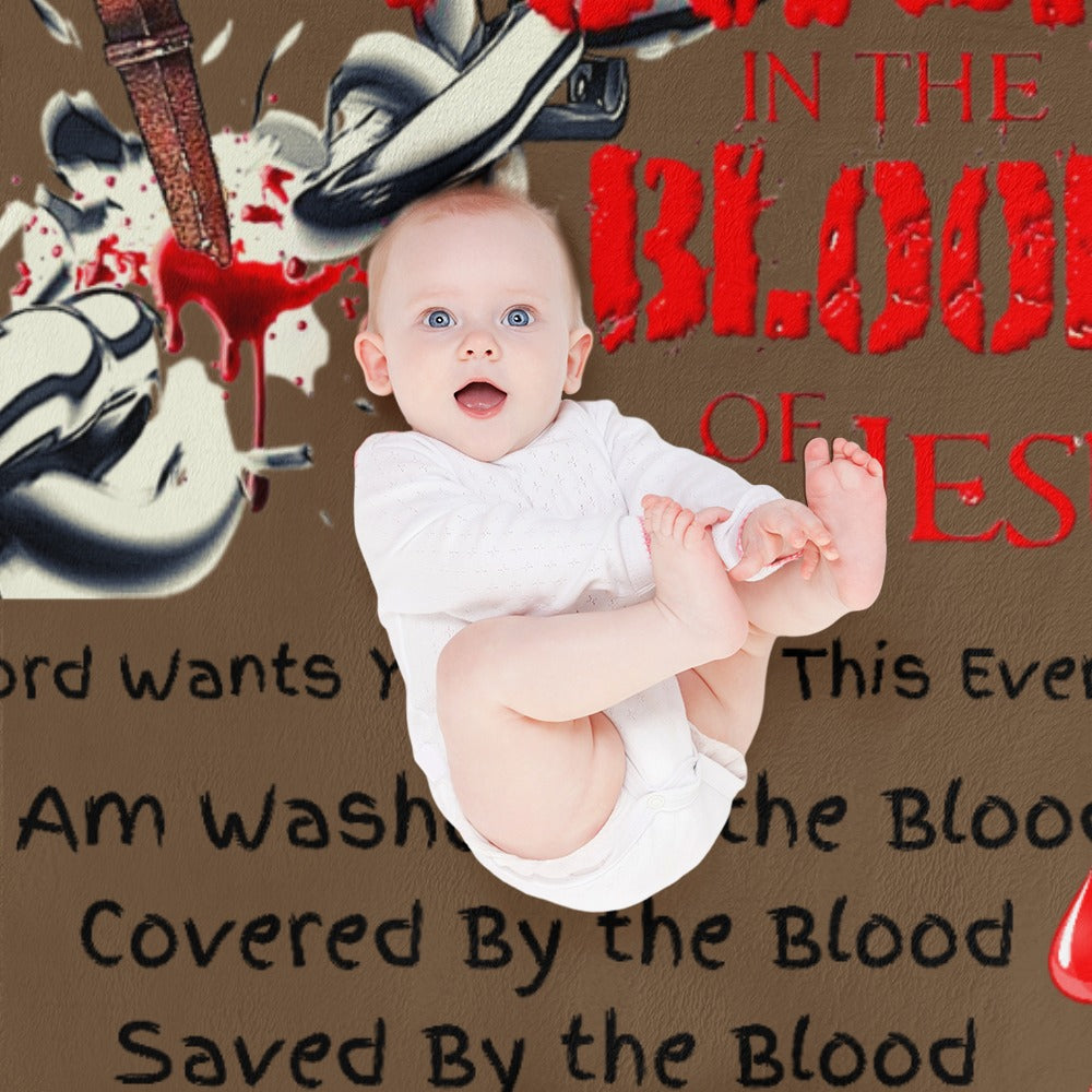 There's Power in the Blood of Jesus Custom super soft blanket Made in USA