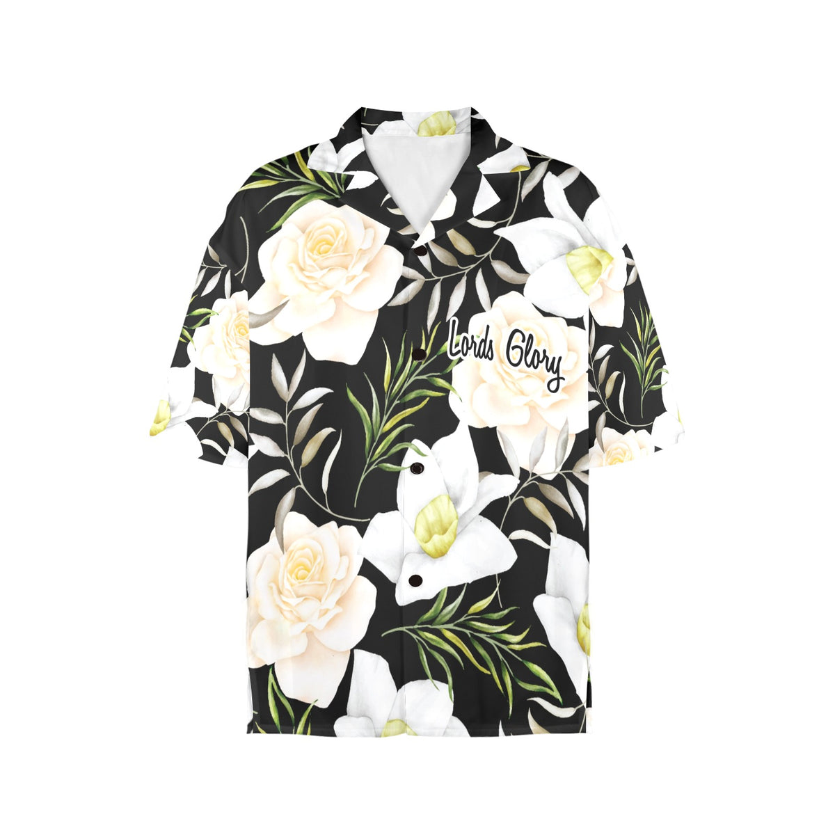 Lords Glory Gardenia's Flowers Women's All Over Print Hawaiian Shirt （Made in USA Ships to USA Only）