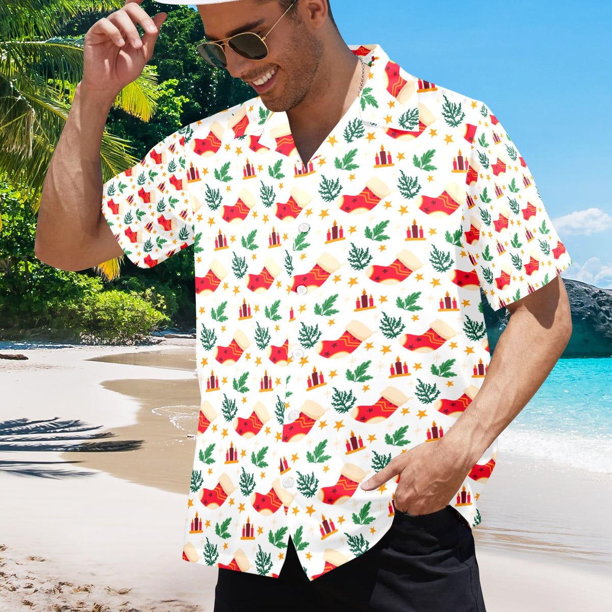Men's All Over Print Christmas Shirt Made In USA Ships to USA Only