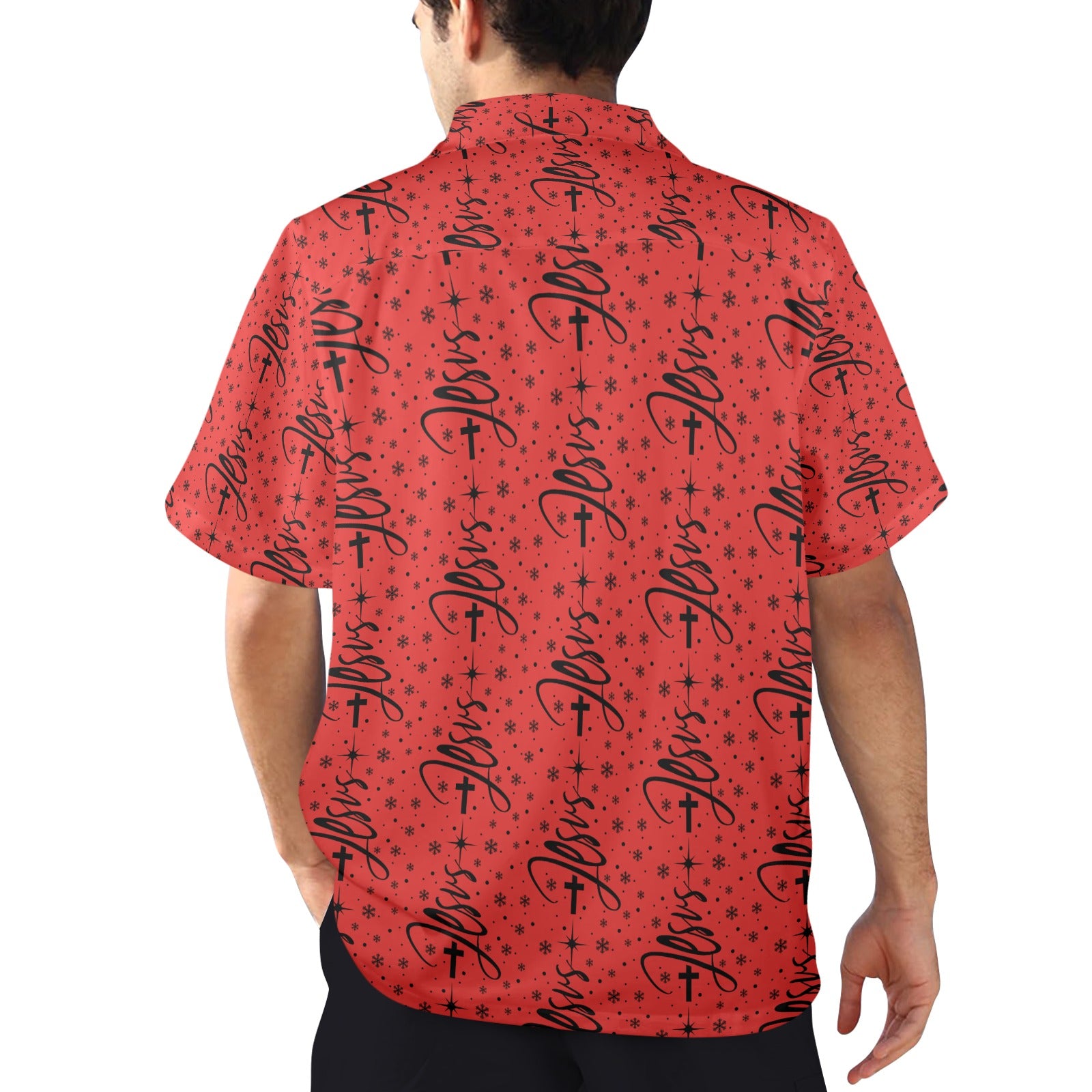 Men's All Over Print Jesus Christmas Dress Shirt Made In USA