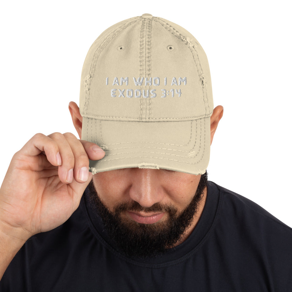 I AM WHO I AM - Distressed Dad Hat