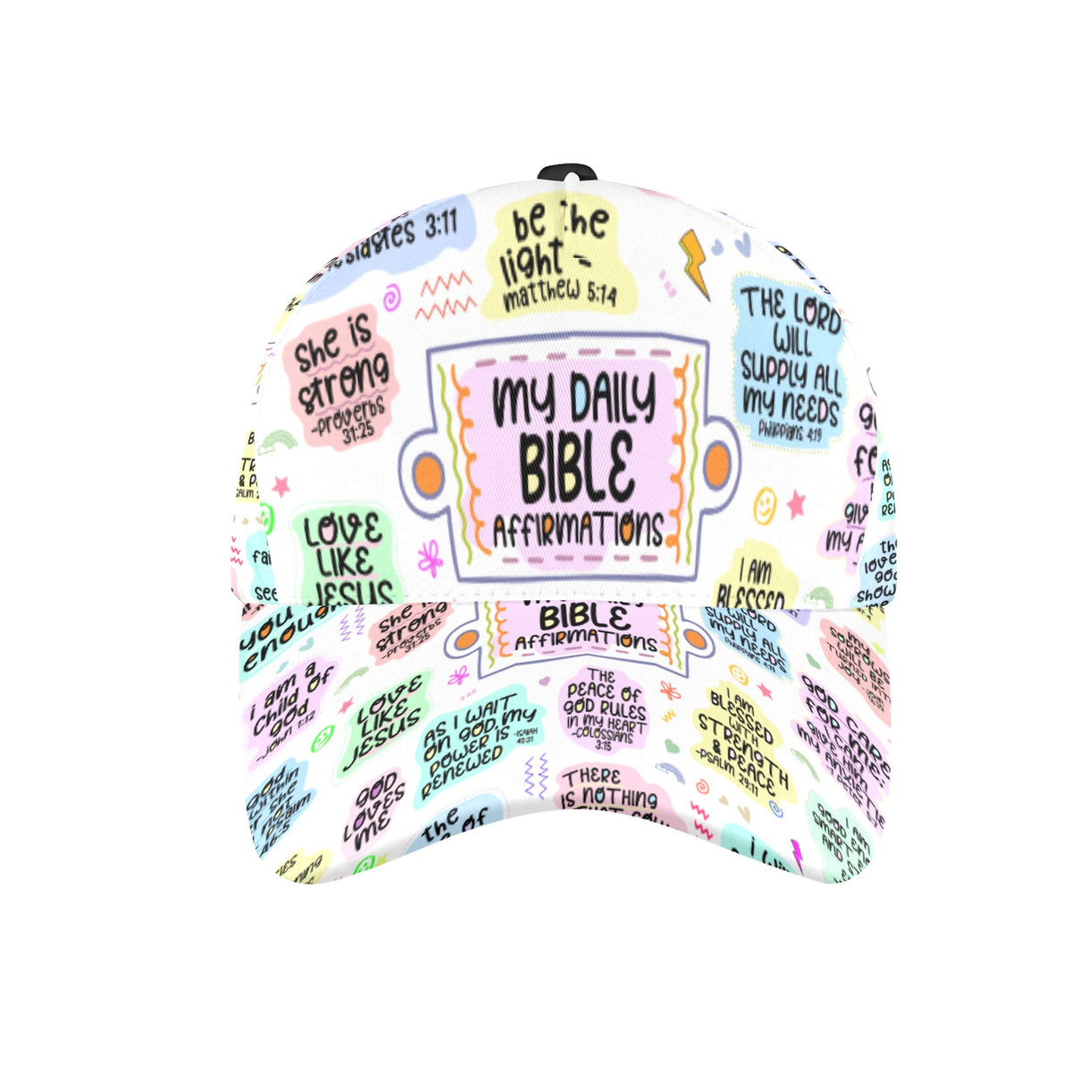 My Daily Bible Affirmations All Over Print Snapback Dad Cap – 7-Panel Chino Cotton Twill Hat