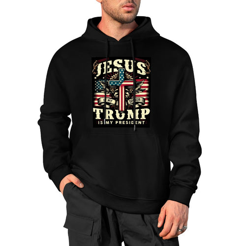 Jesus is My Savior Trump is my Preident New Pure cotton hooded sweater  Multiple colors available