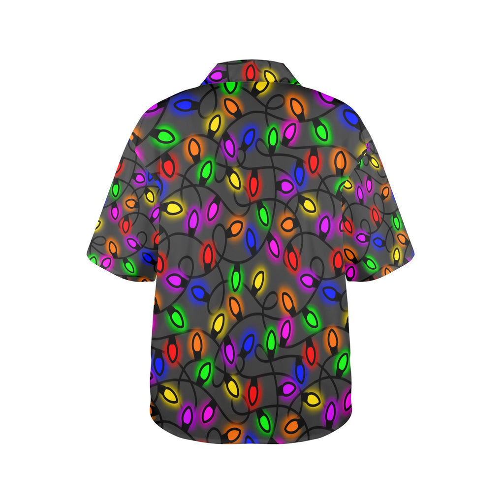 Christmas Lights Women's All Over Print Holiday Shirt Made in USA