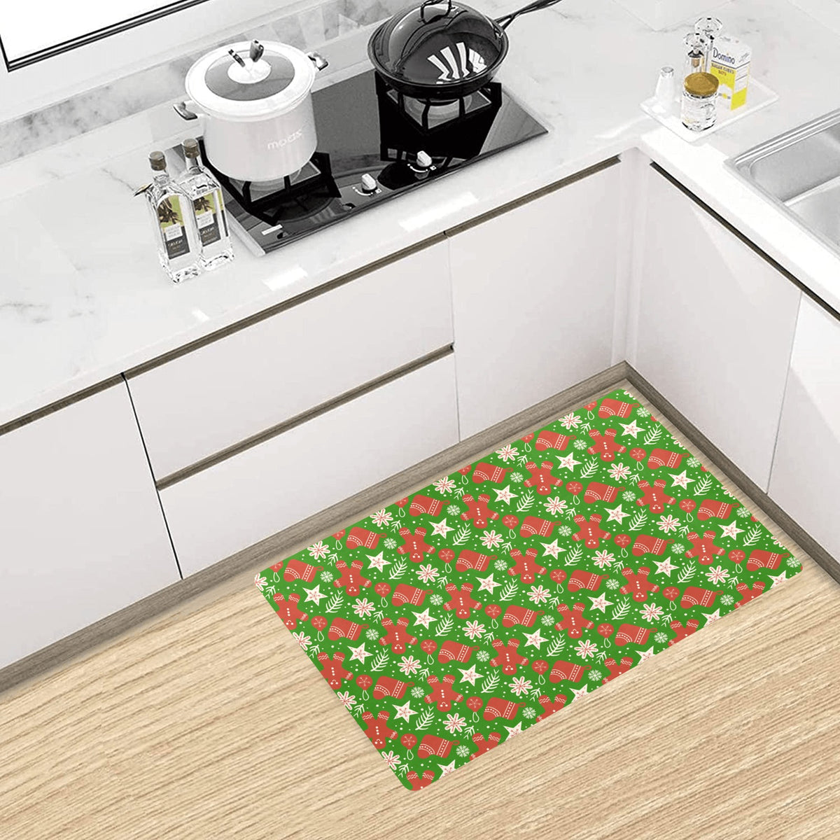 Christmas Time Kitchen Mat 28"x17"(Made In Queen)