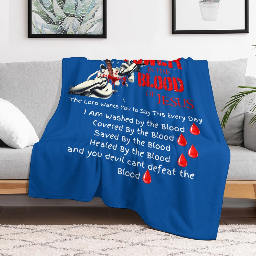 There's Power in the Blood of Jesus Custom super soft blanket Made in USA