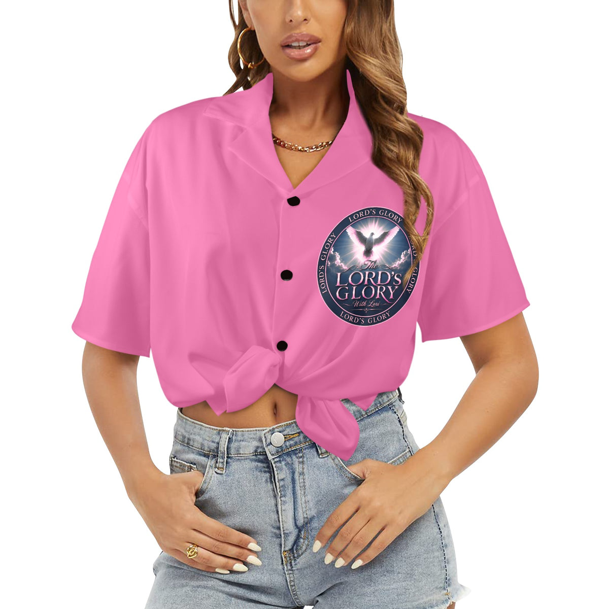 Lords Glory with Lori Women's All Over Print Hawaiian Shirt （Made in USA Ships to USA Only）