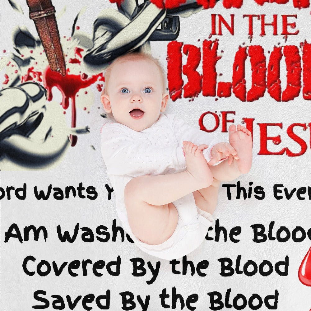 There's Power in the Blood of Jesus Custom super soft blanket Made in USA
