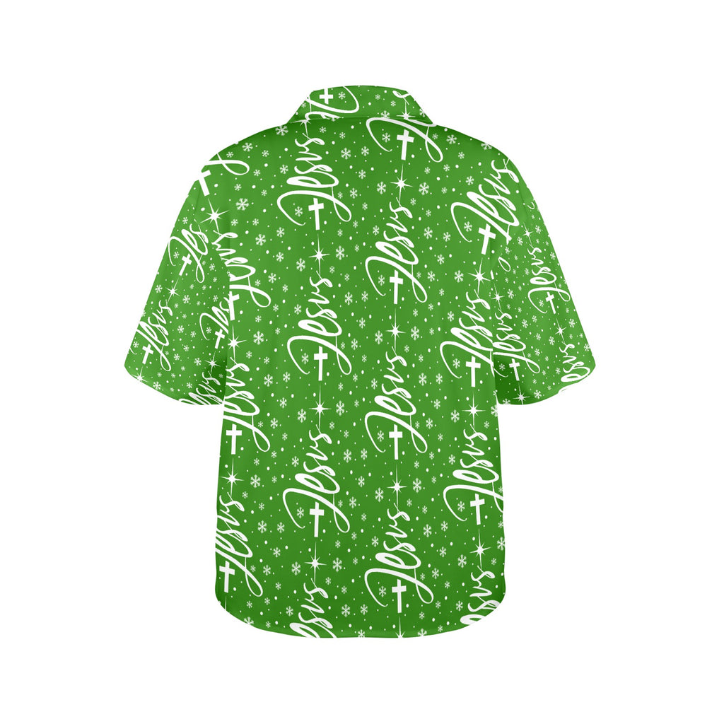 Women's All Over Print Jesus Christmas Shirt Made in USA