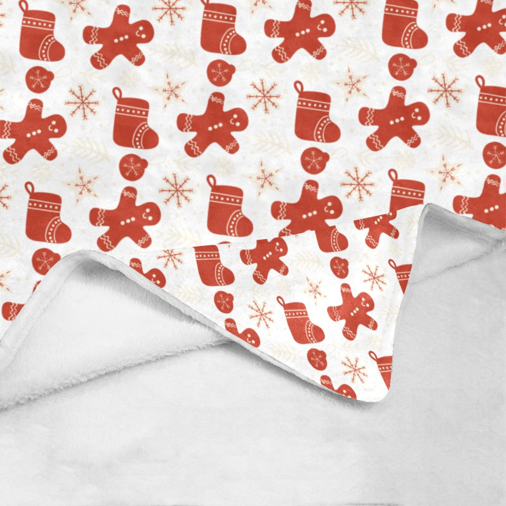 Ginger Bread Man Christmas Ultra-Soft Micro Fleece Blanket 60" X 80" (Made In USA)