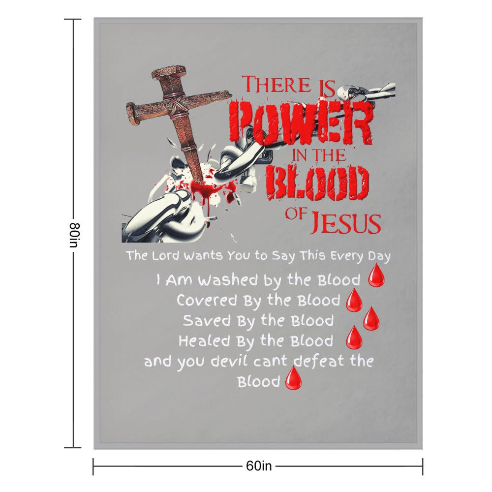 There's Power in the Blood of Jesus Custom super soft blanket Made in USA