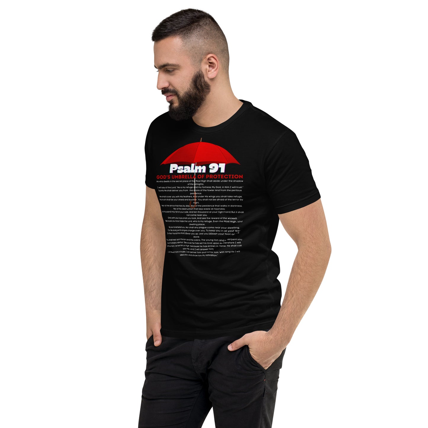 Psalm 91 GODS Umbrella of Protection - Short Sleeve T-shirt