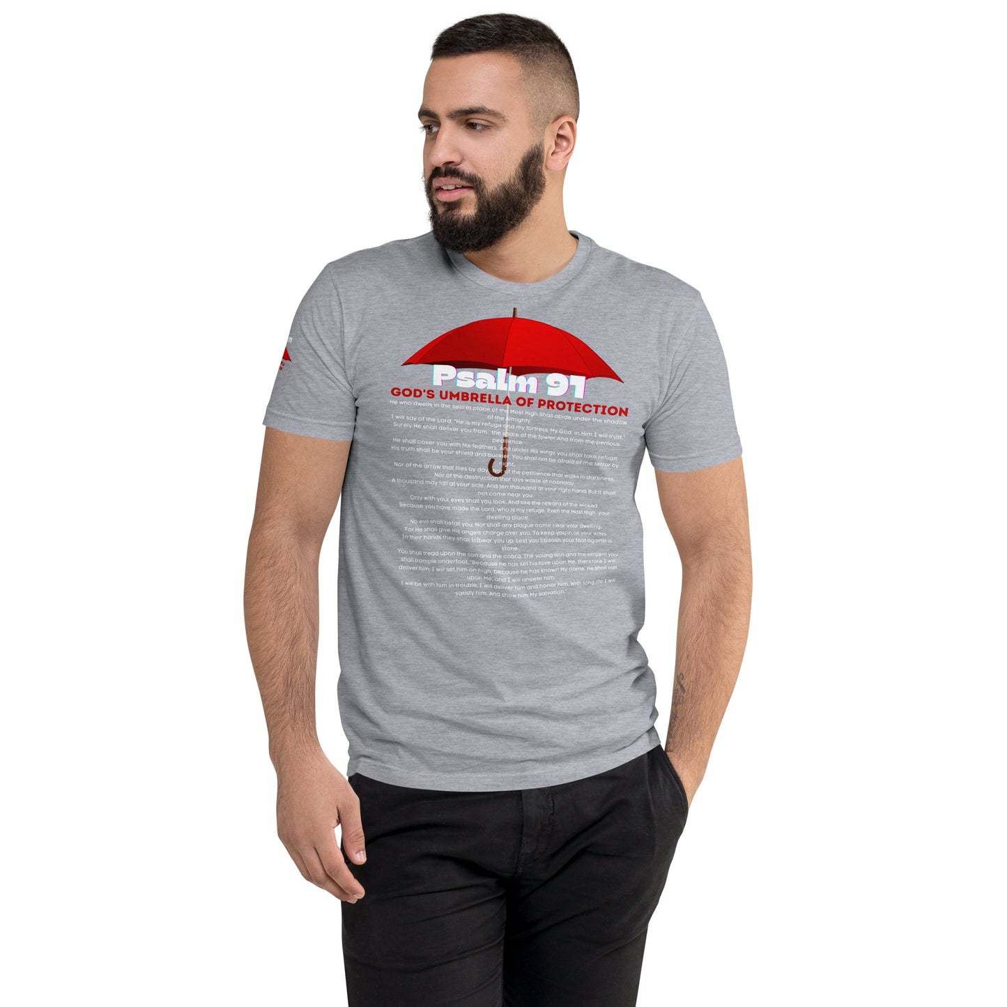 Psalm 91 GODS Umbrella of Protection - Short Sleeve T-shirt