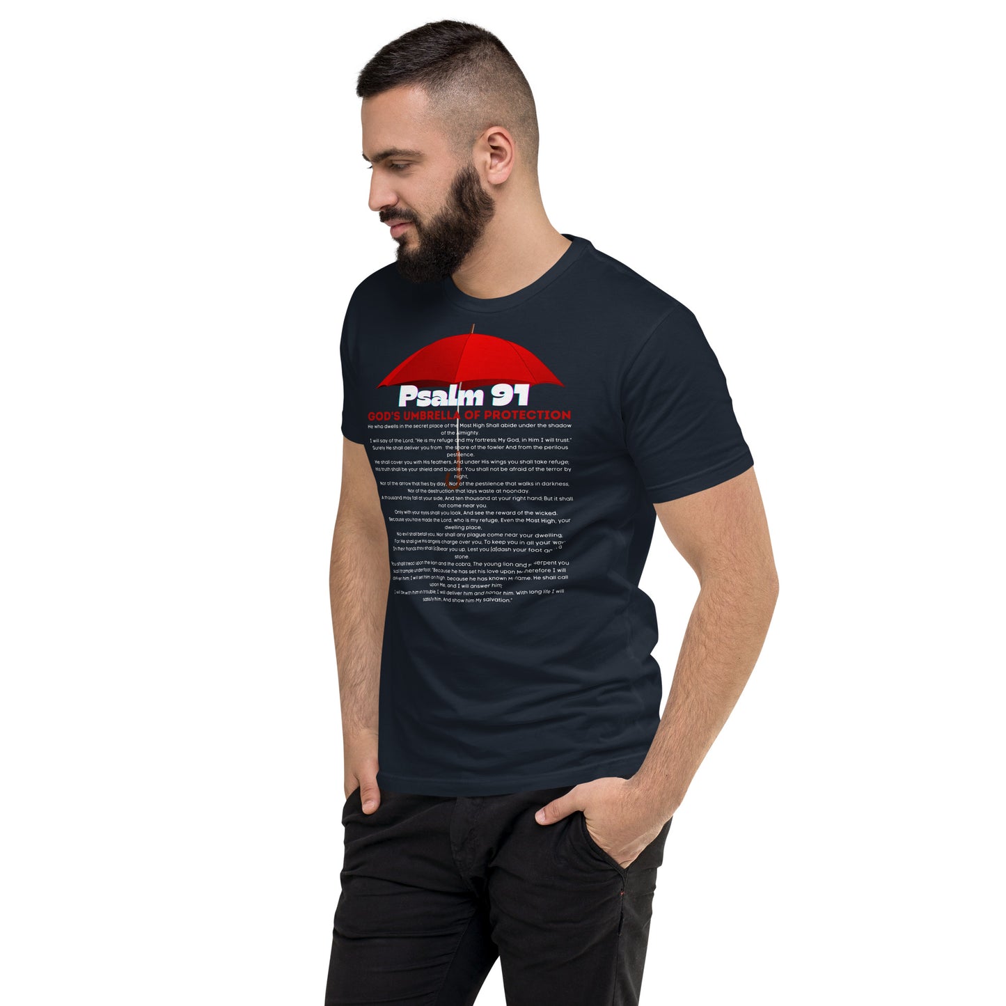 Psalm 91 GODS Umbrella of Protection - Short Sleeve T-shirt