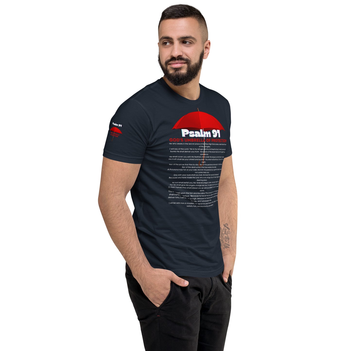 Psalm 91 GODS Umbrella of Protection - Short Sleeve T-shirt