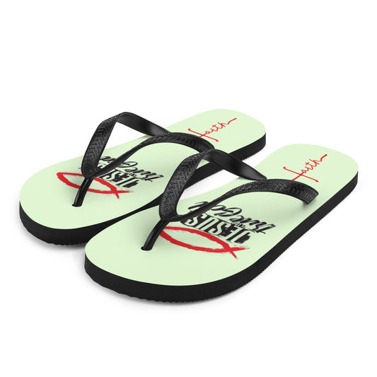 American Christian Light Green Flip-Flops