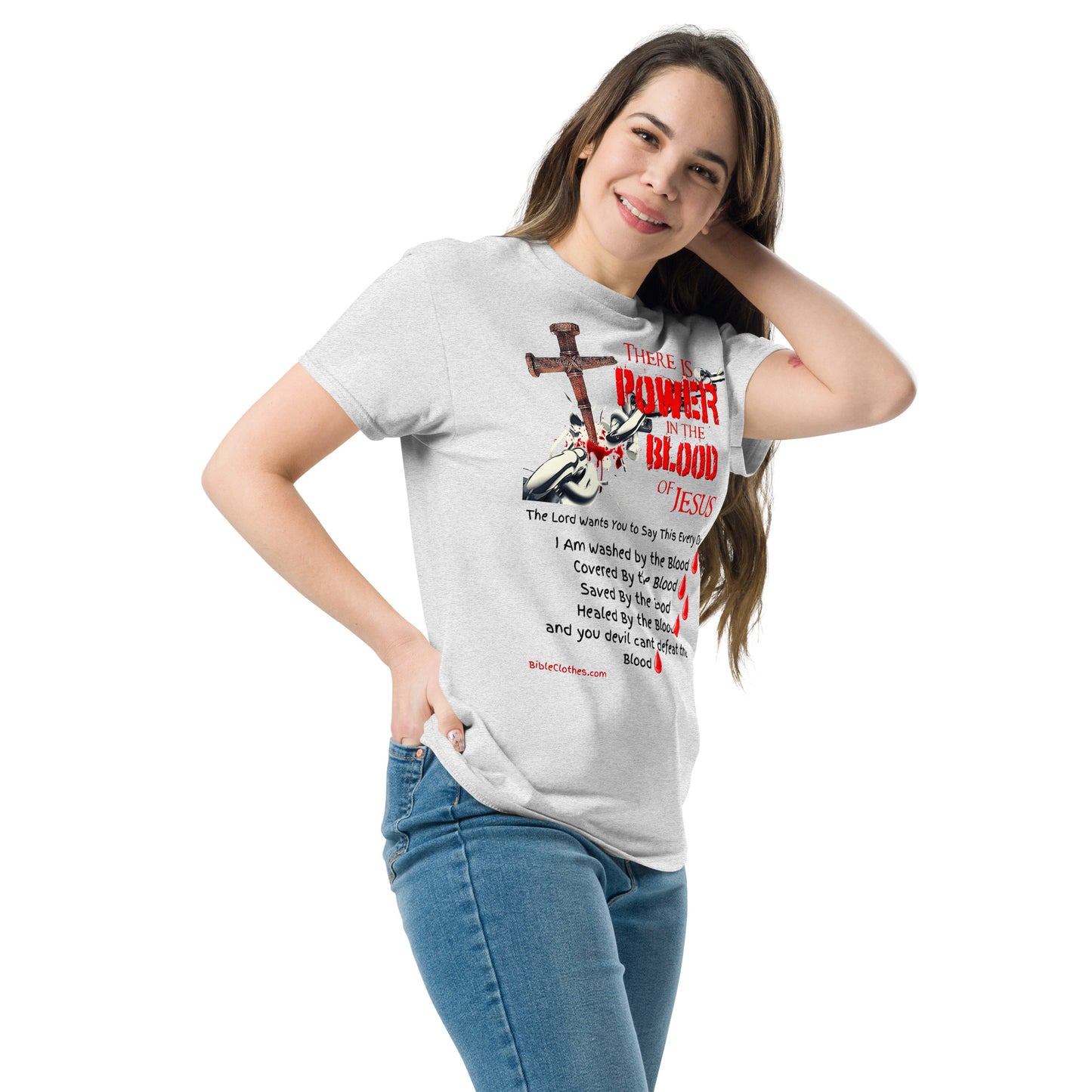 There's Power in the Blood of Jesus Men's and Woman's classic tee