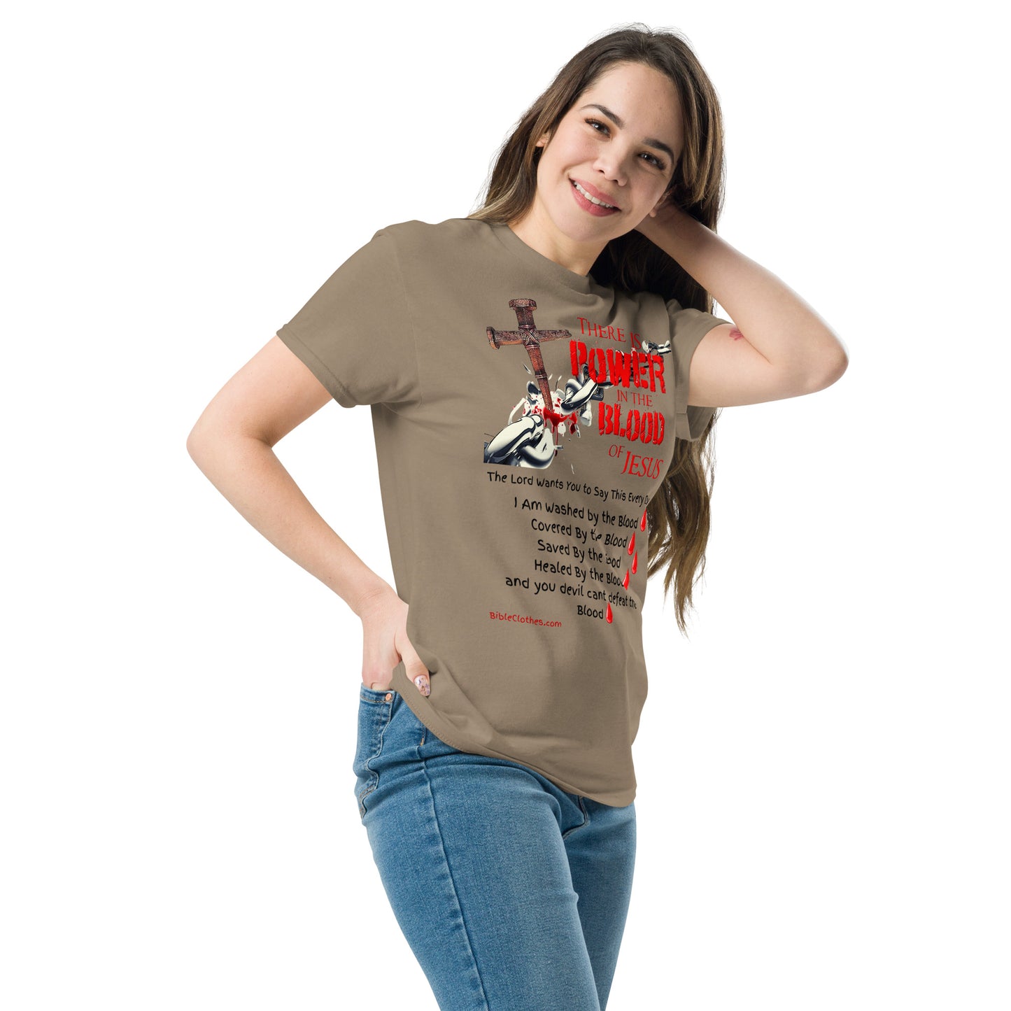 There's Power in the Blood of Jesus Men's and Woman's classic tee