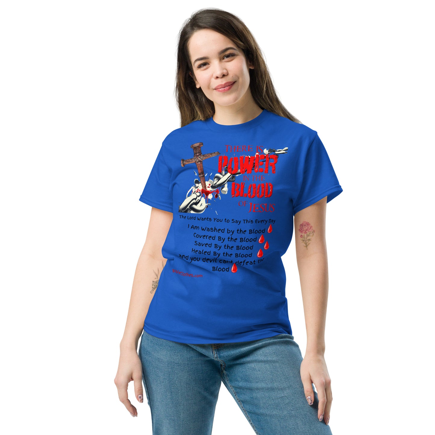 There's Power in the Blood of Jesus Men's and Woman's classic tee