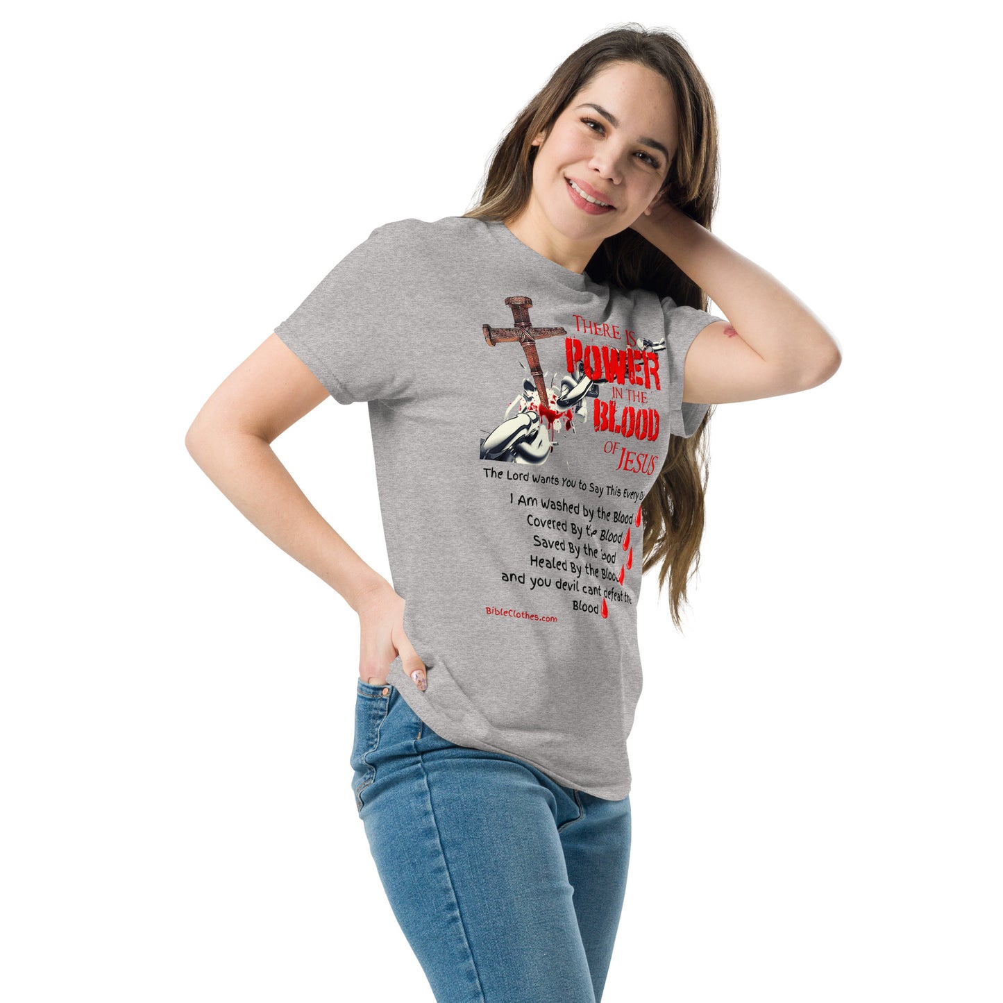 There's Power in the Blood of Jesus Men's and Woman's classic tee