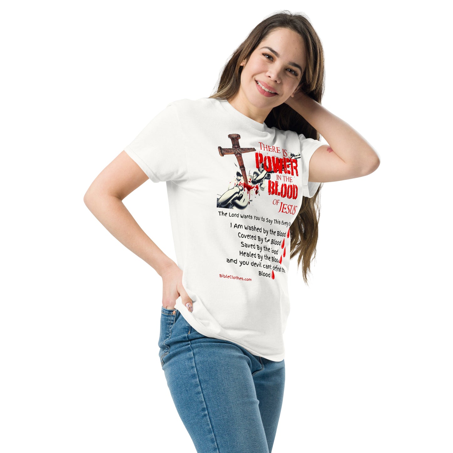 There's Power in the Blood of Jesus Men's and Woman's classic tee