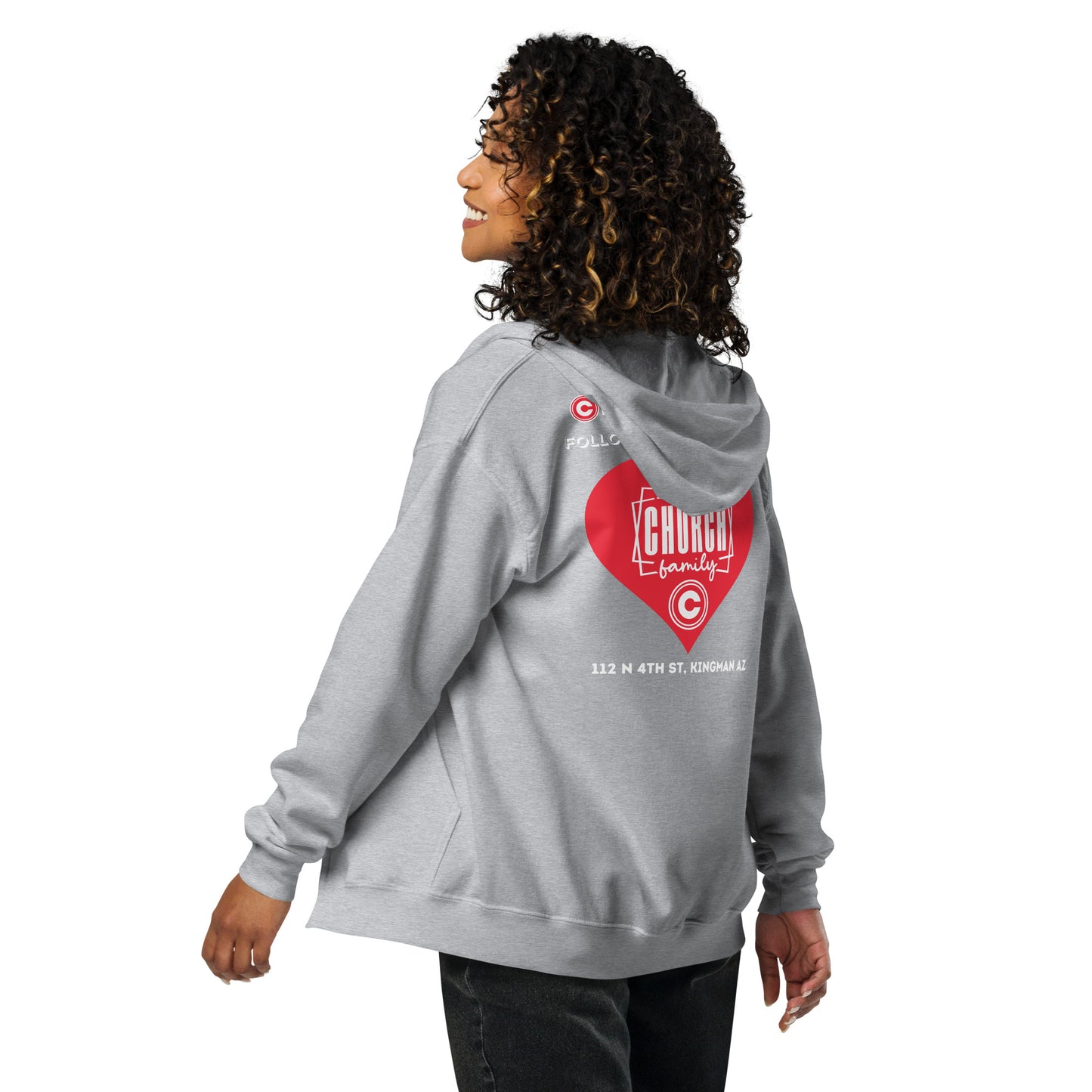 Central Church Kingman Arizona heavy blend zip hoodie (Embroidered in Front DTG in Back)